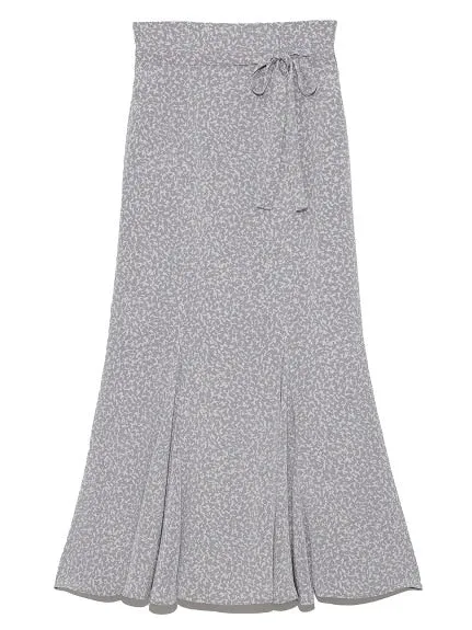 Joskaa Christmas Gift Kuzuwata 2024 Autumn Women Skirts Temperament Vintage Faldas A Line Print Ruffle High Waist Sashes Mid Length Mermaid Jupes