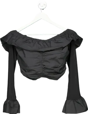Kimchi Blue Black Off-Shoulder Ruffle Top UK M