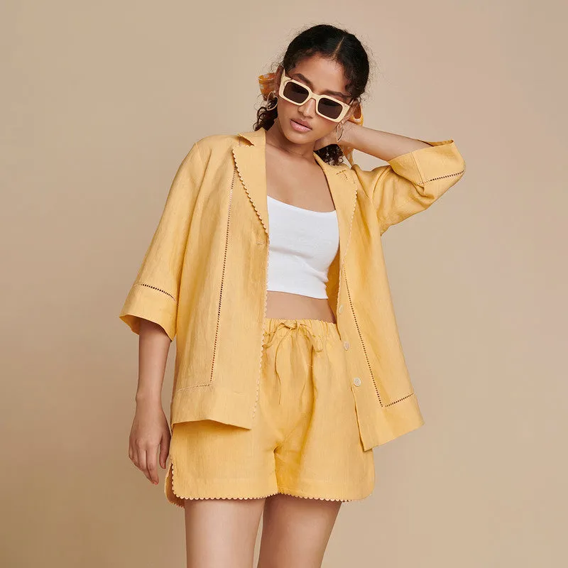 Linen Co Ord Set for Women | Yellow