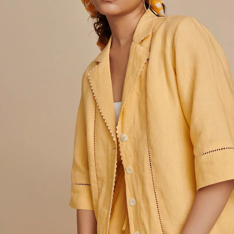 Linen Co Ord Set for Women | Yellow