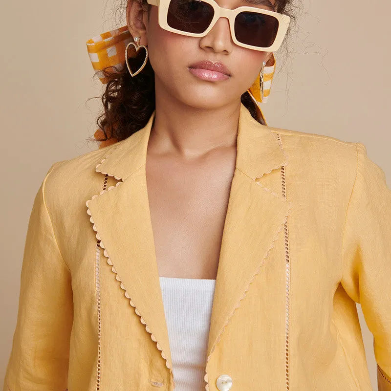 Linen Co Ord Set for Women | Yellow