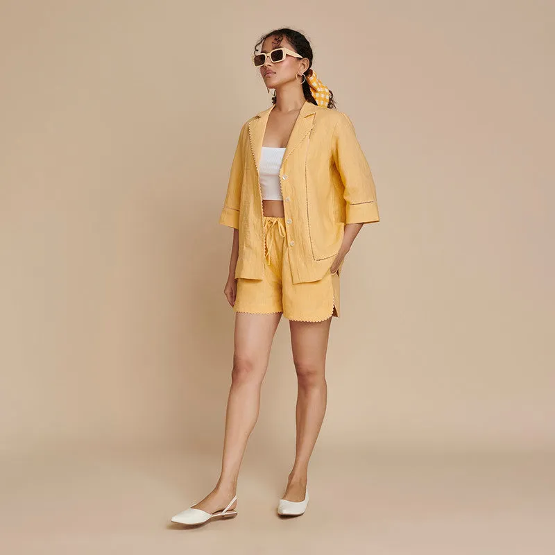 Linen Co Ord Set for Women | Yellow