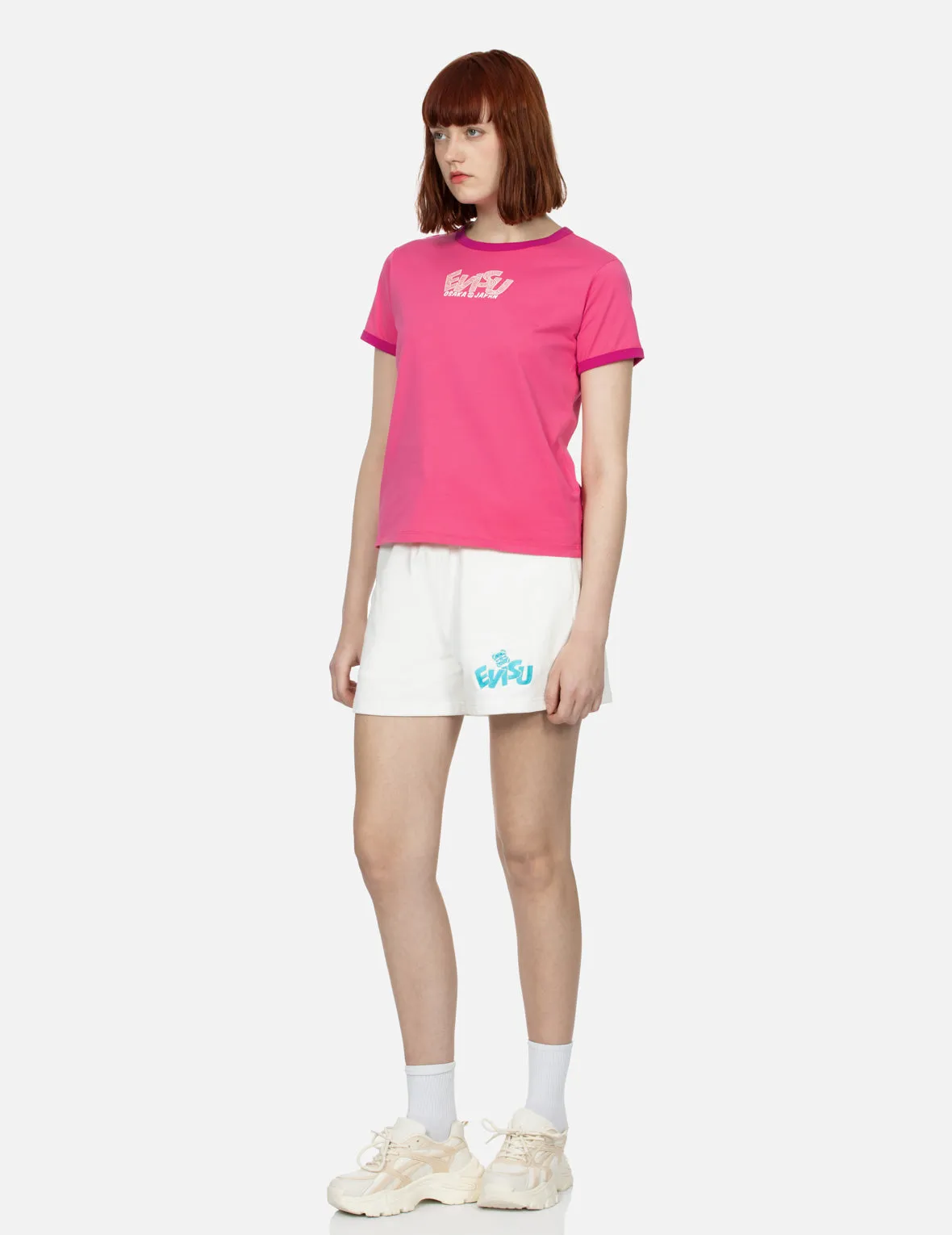 Logo and Takoyaki Daruma Print Regular Fit Ringer T-shirt