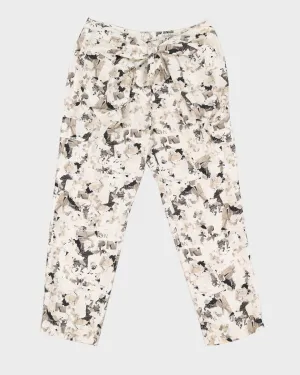 Max Mara Silk Patterned Cargo Trousers - M