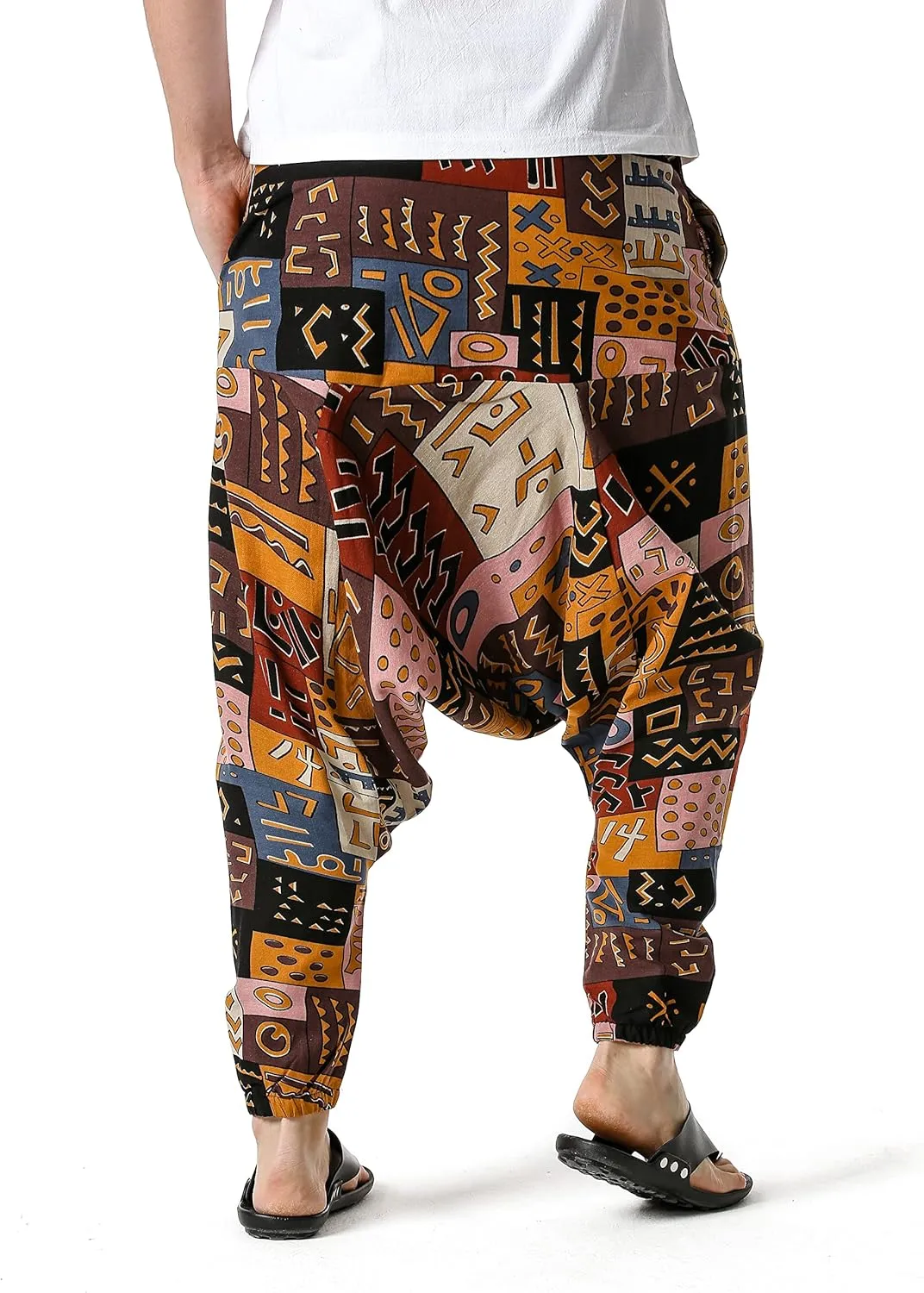 Men Women Cotton Baggy Hippie Yoga Harem Pants Funky Printed Plus Size Trousers
