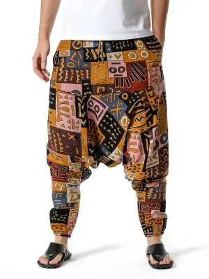 Men Women Cotton Baggy Hippie Yoga Harem Pants Funky Printed Plus Size Trousers
