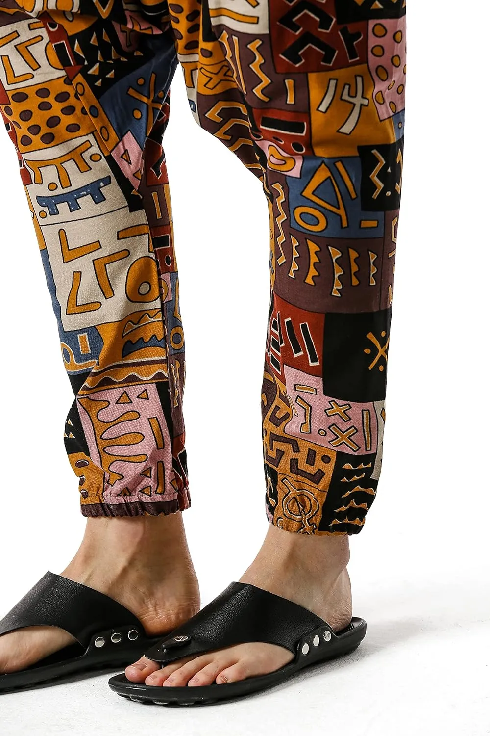 Men Women Cotton Baggy Hippie Yoga Harem Pants Funky Printed Plus Size Trousers