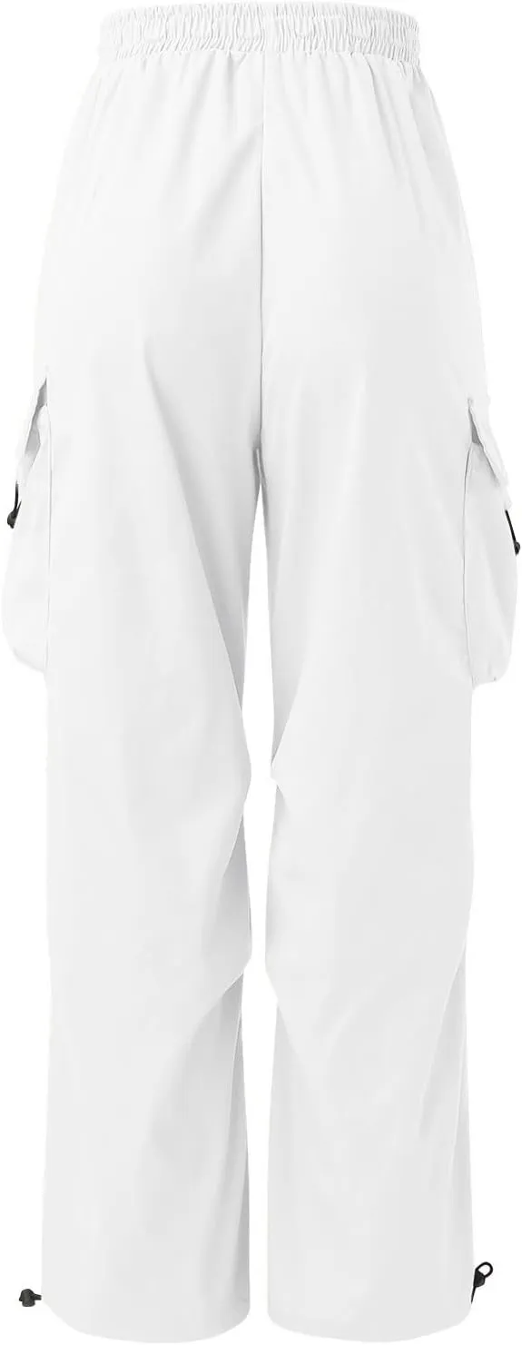 Men's Baggy Cargo Pants,Work Parachute Cargo Pants Y2k Casual Hip Hop Harem Pants with Pockets Sports Running Streewear