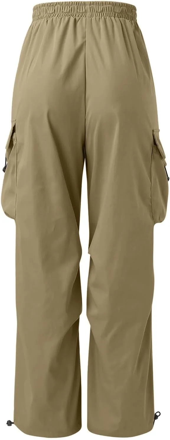Men's Baggy Cargo Pants,Work Parachute Cargo Pants Y2k Casual Hip Hop Harem Pants with Pockets Sports Running Streewear