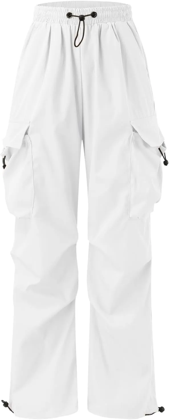 Men's Baggy Cargo Pants,Work Parachute Cargo Pants Y2k Casual Hip Hop Harem Pants with Pockets Sports Running Streewear