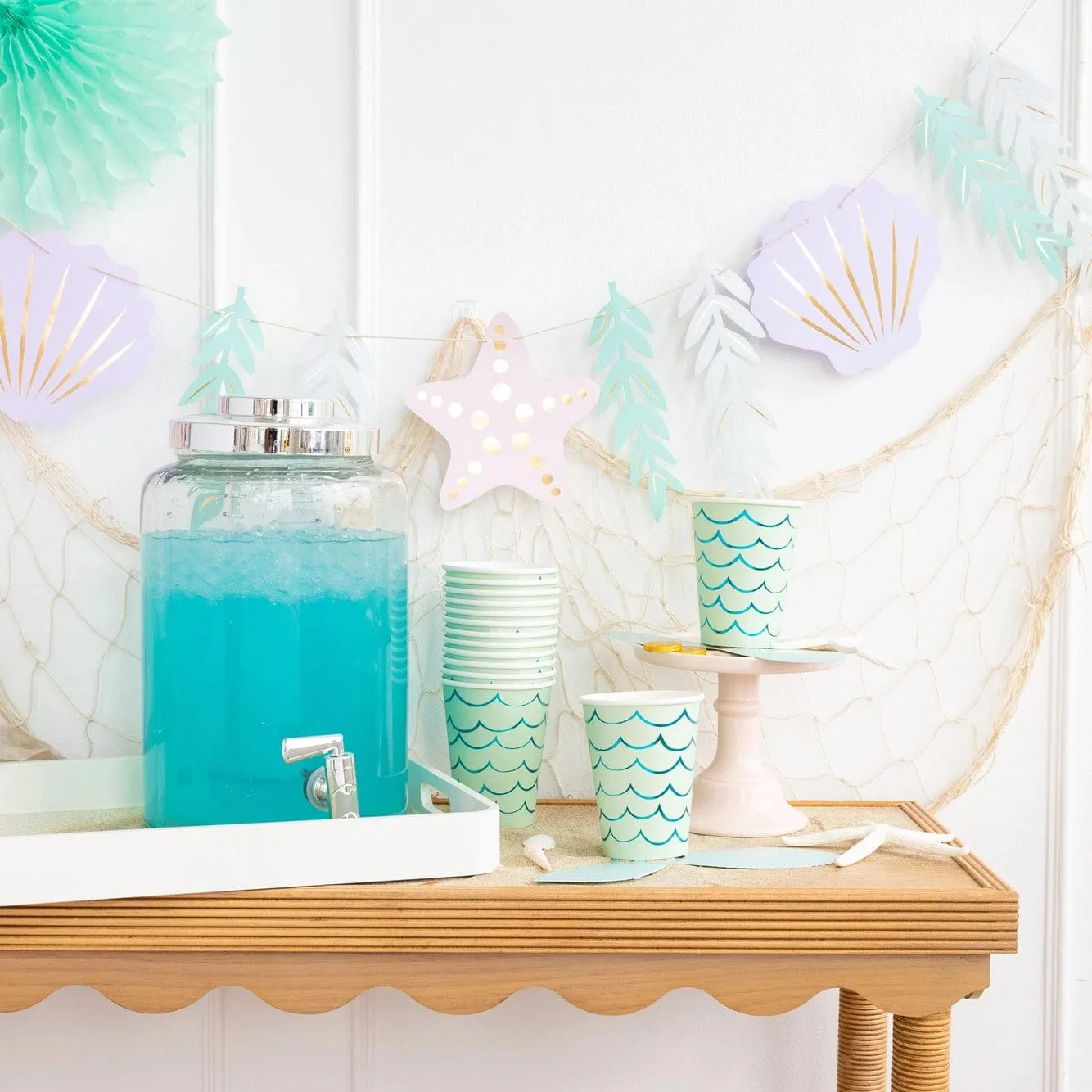 Mermaid Party Mermaid Tail Paper Party Cups x 8