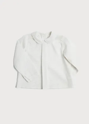 Peter Pan Collar Light Checked Shirt in White (12mths-3yrs)