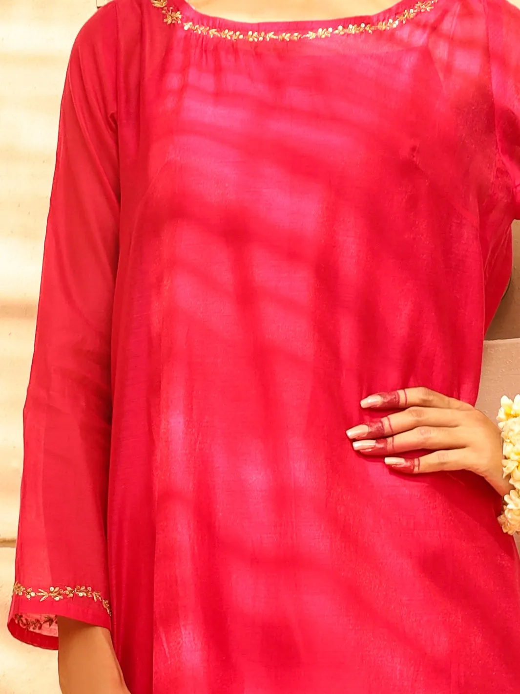 Pink Cotton Viscose Silk 2 Piece Stitched - ALCR-2PS-LKS-1021