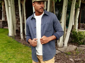 Quilted Knit Overshirt - Heather Navy