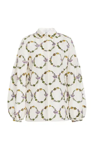 Selene Shirt in Ivory Silk
