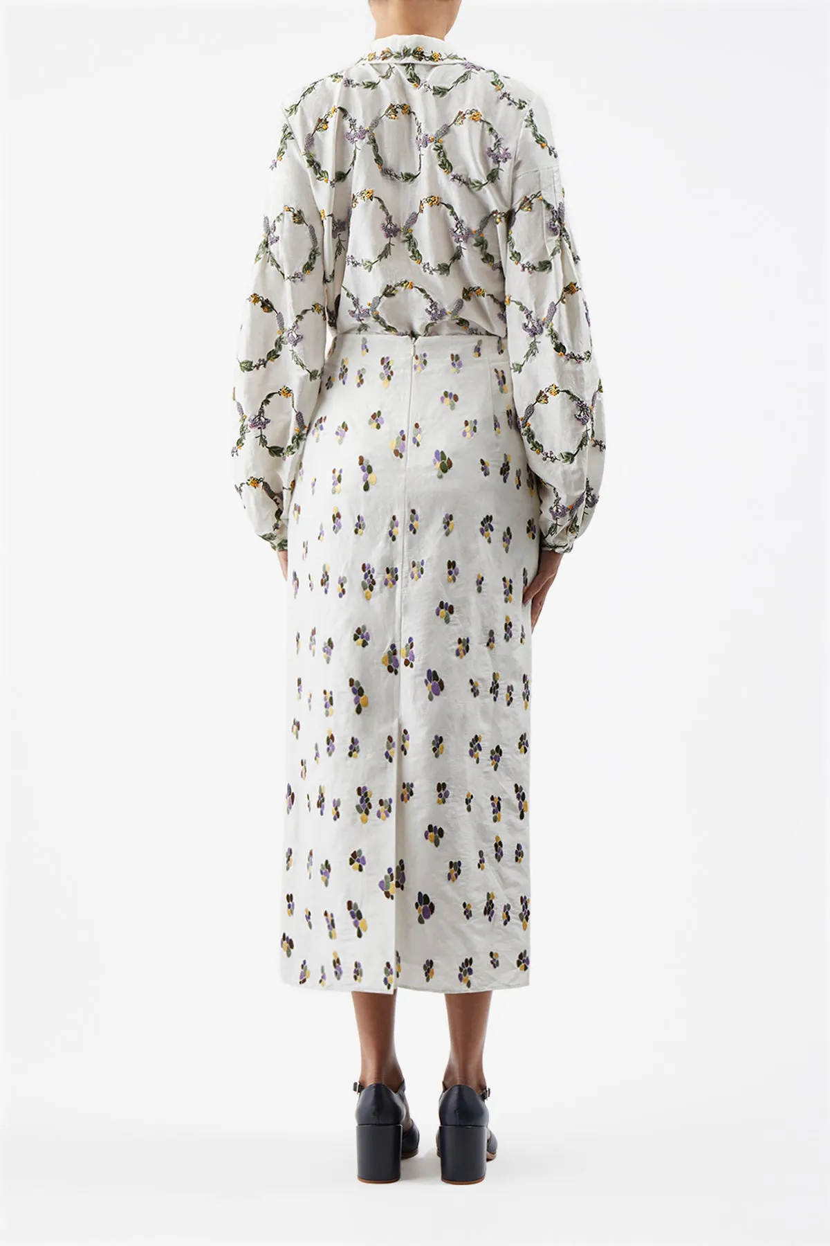 Selene Shirt in Ivory Silk