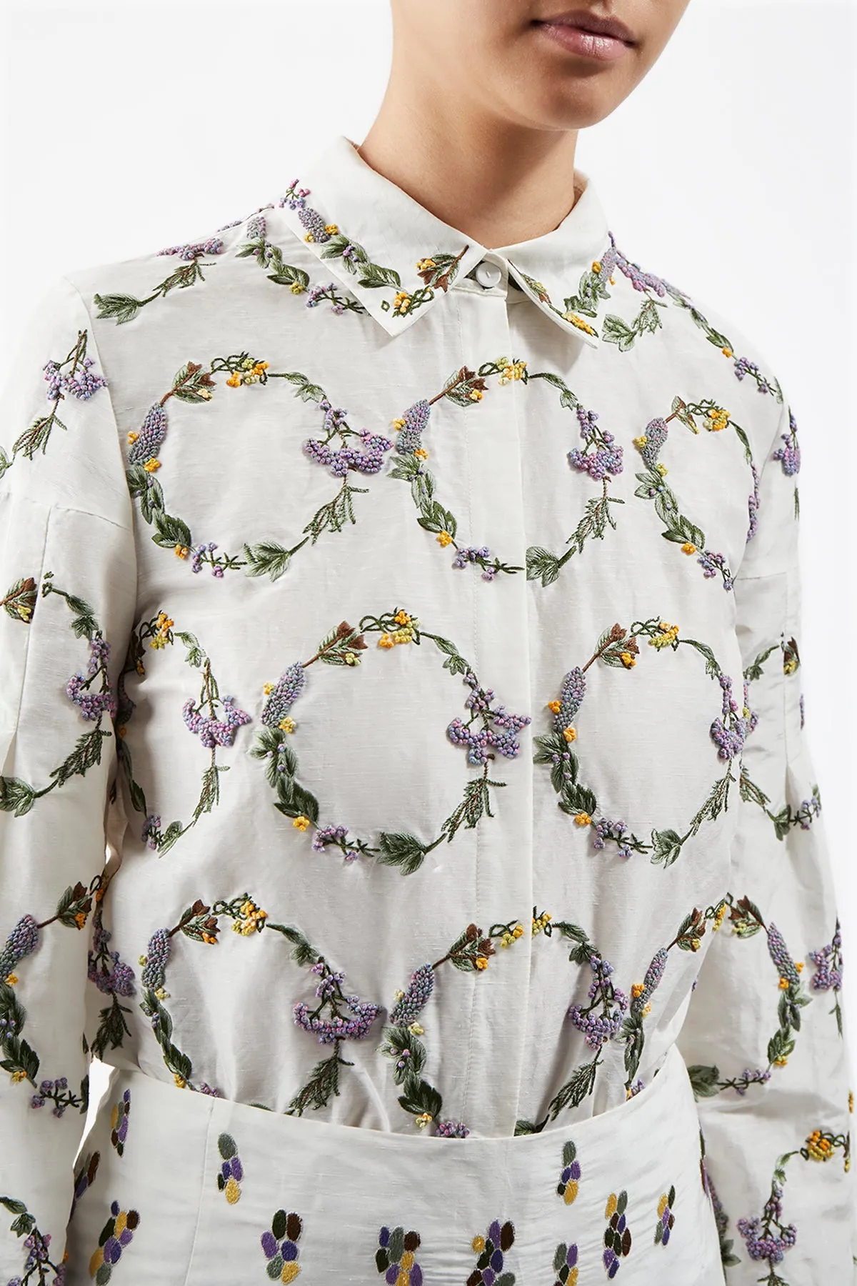 Selene Shirt in Ivory Silk