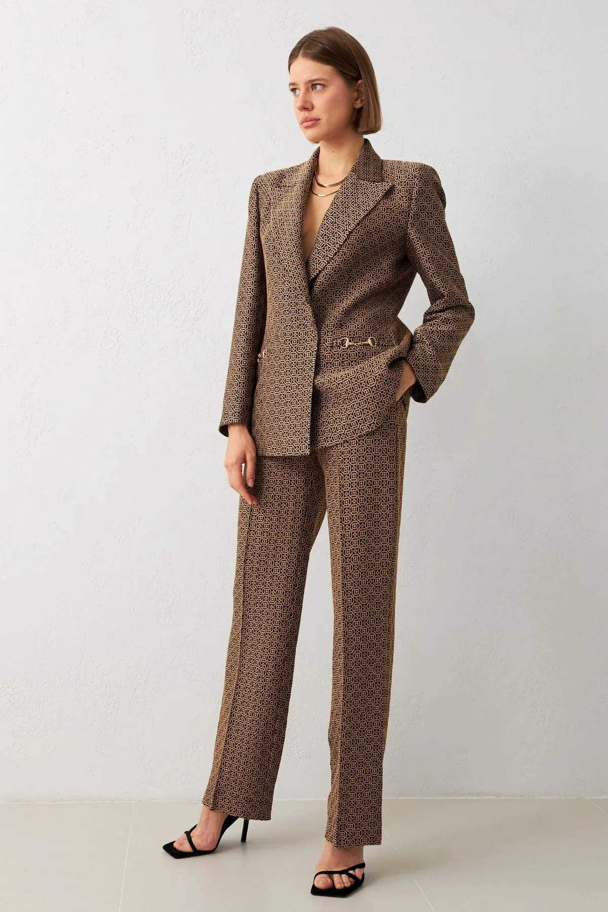 Setre Patterned Suit With Trousers Black