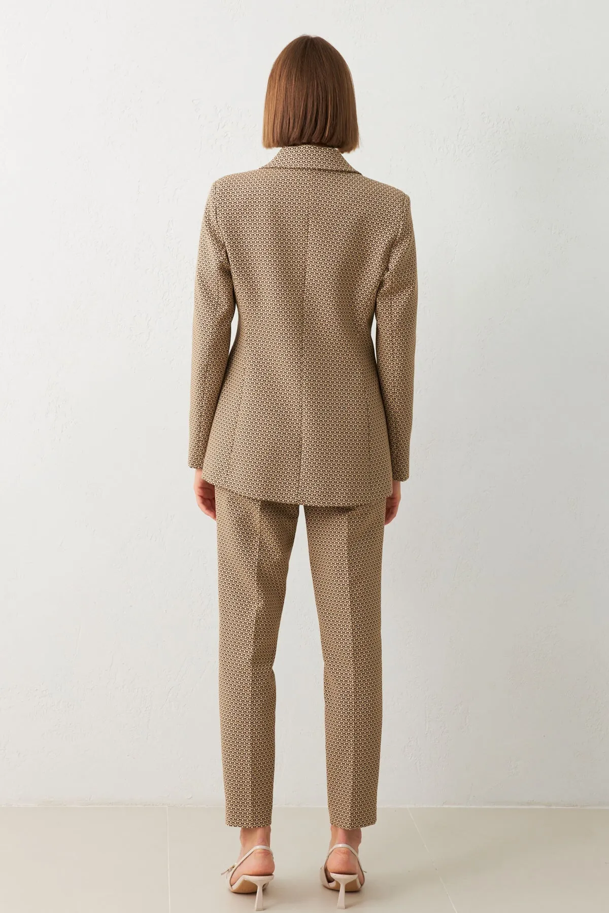 Setre Plaid Patterned Suit Mink