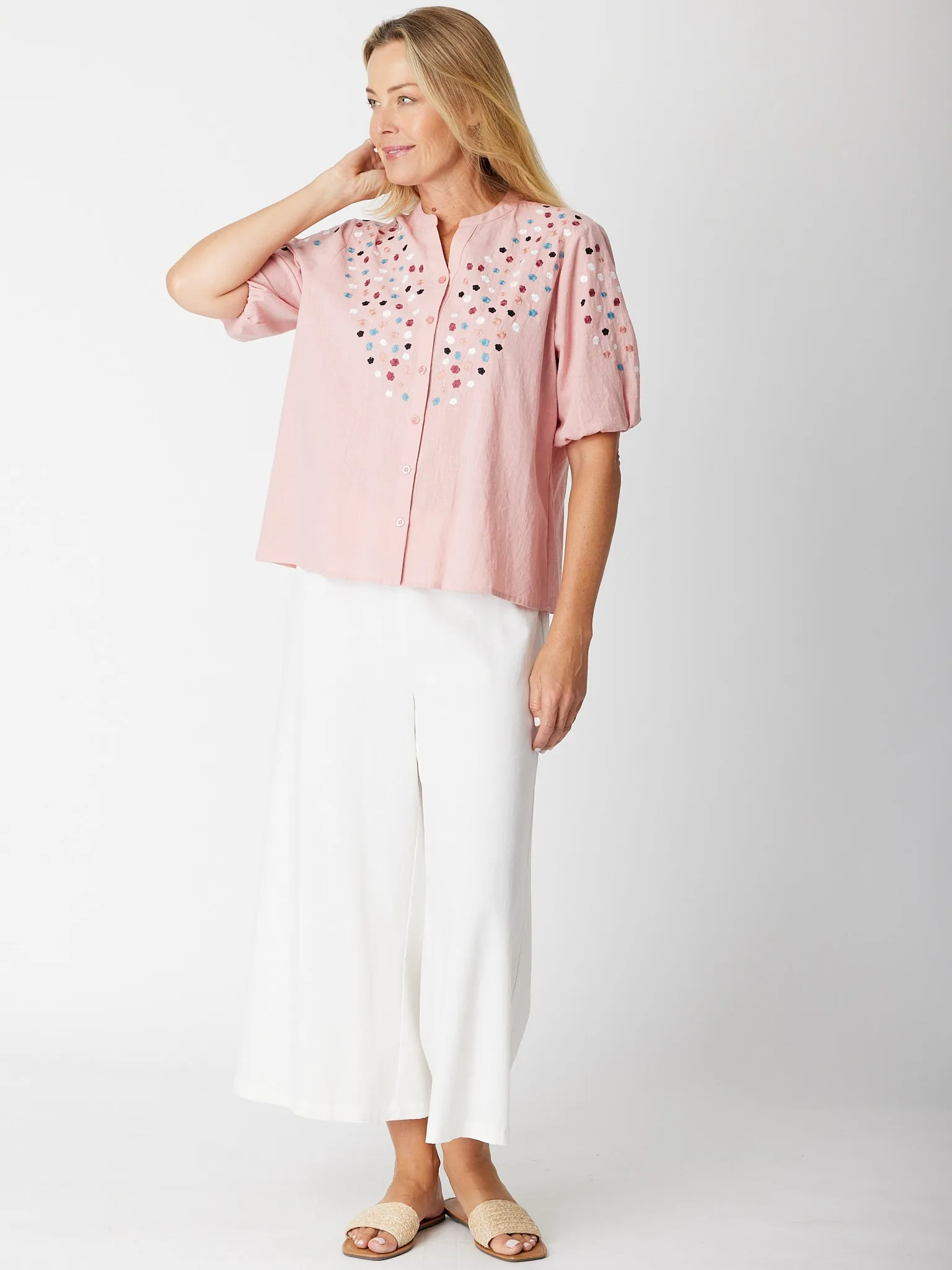 Spot Embroidered Shirt - 30607 Blush