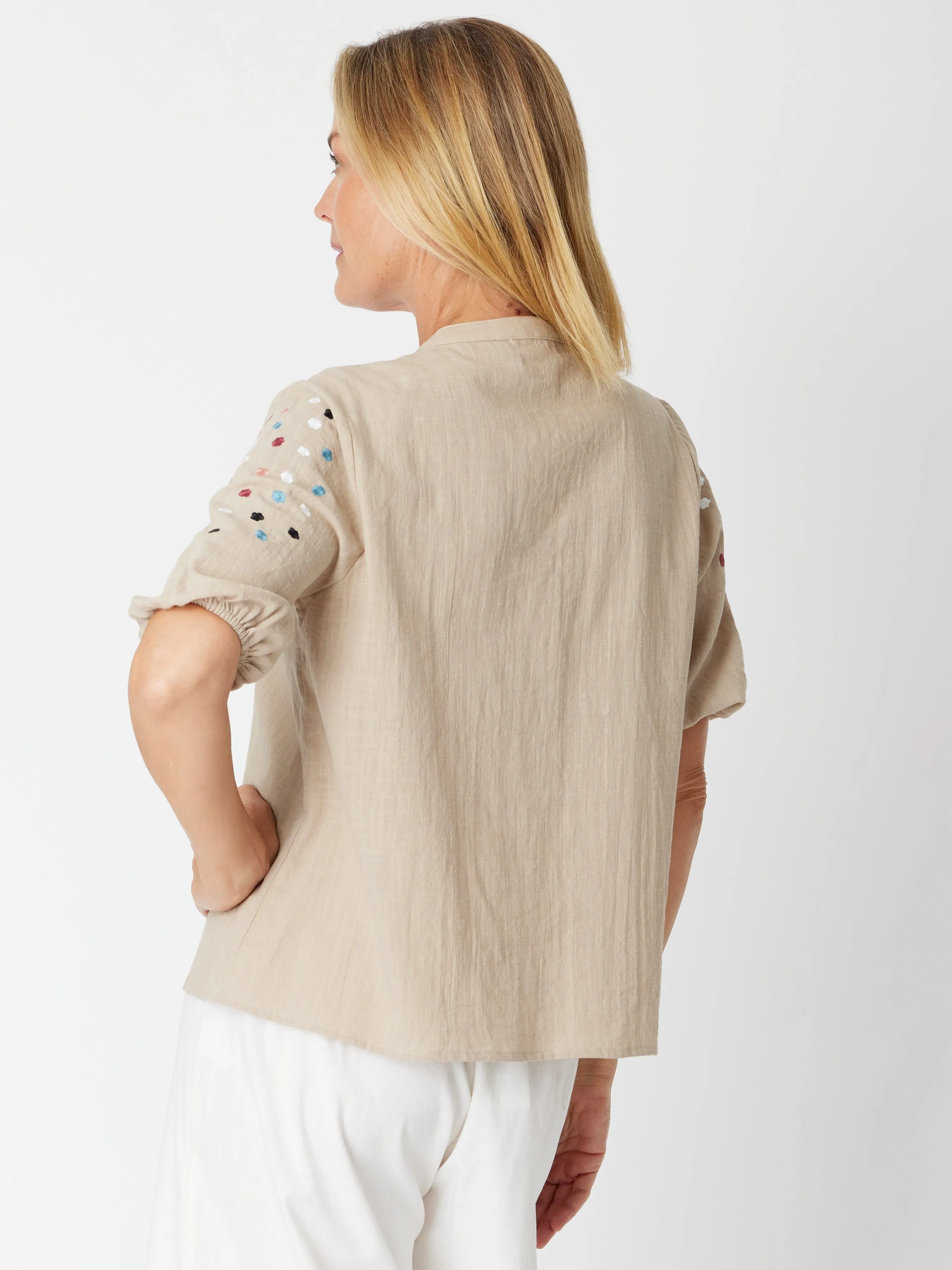 Spot Embroidered Shirt - 30607 Sand
