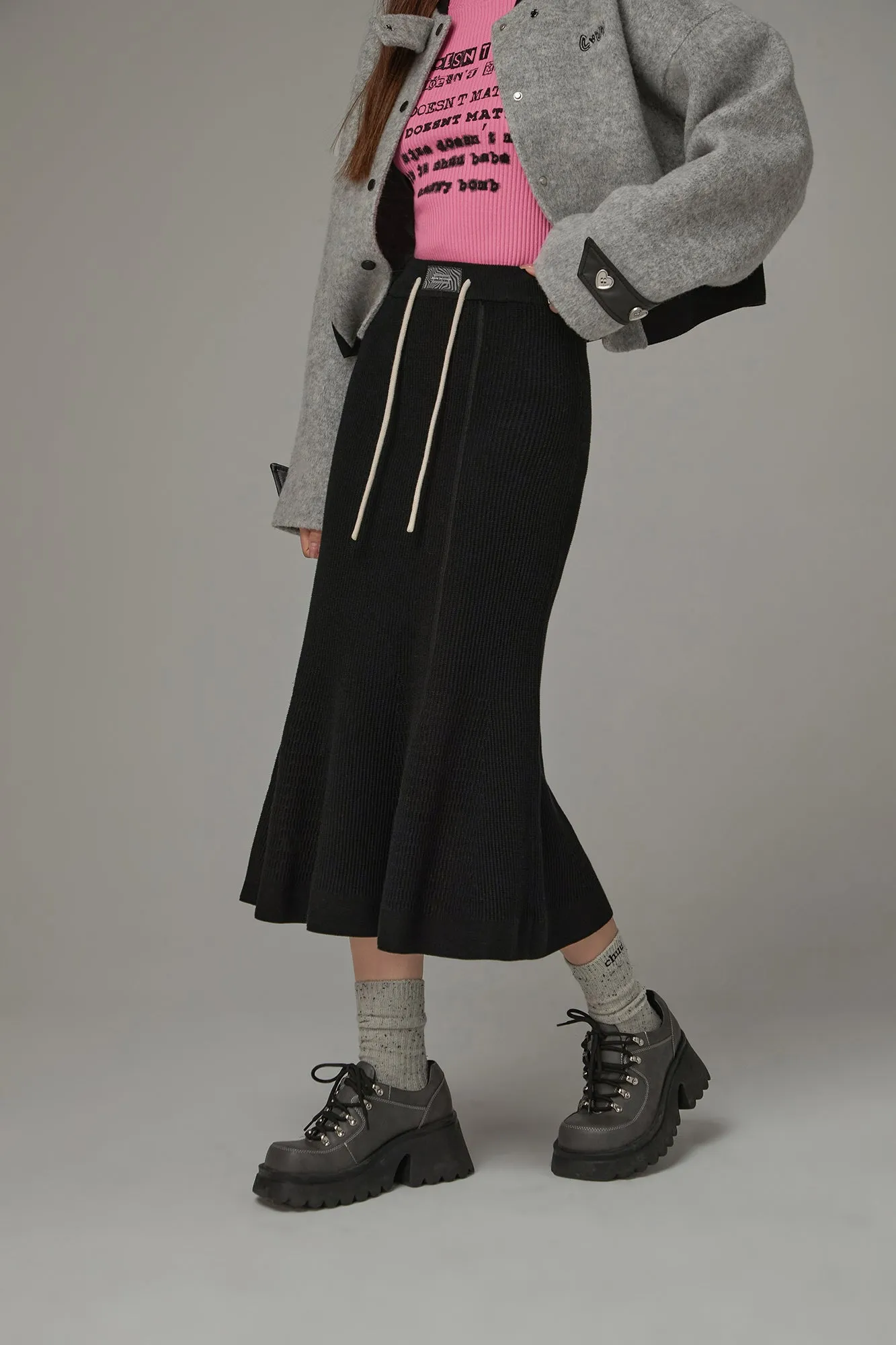 String Knit Long Mermaid Skirt