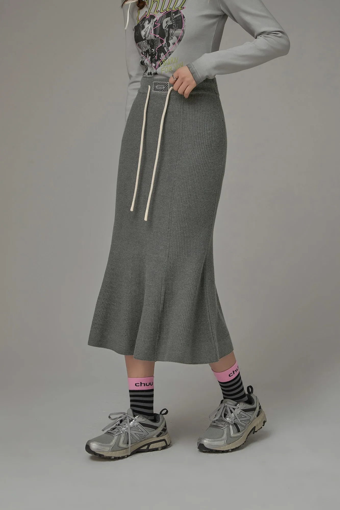 String Knit Long Mermaid Skirt