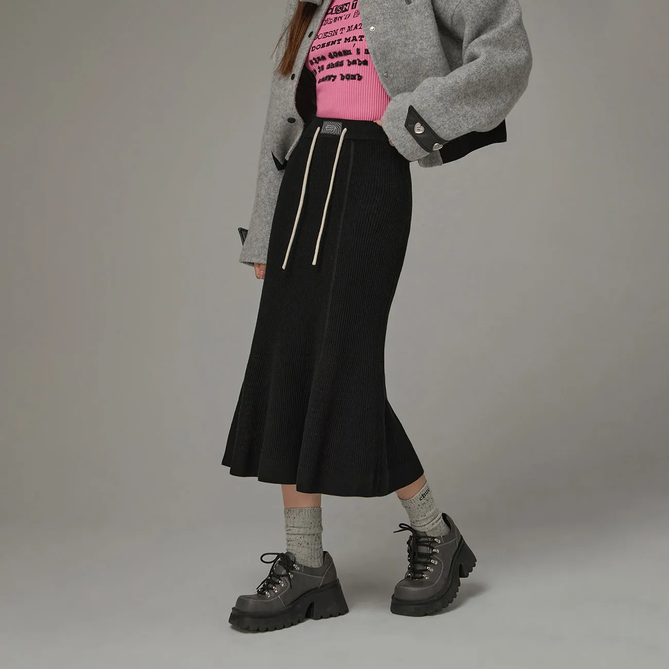 String Knit Long Mermaid Skirt