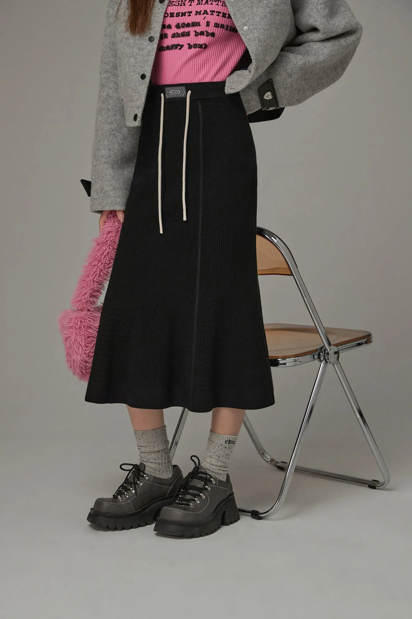 String Knit Long Mermaid Skirt