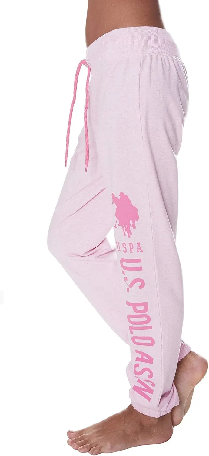 U.S. Polo Assn. Womens Sweatpants - Women Joggers Sweats with Logo Print - French Terry Poly-Cotton