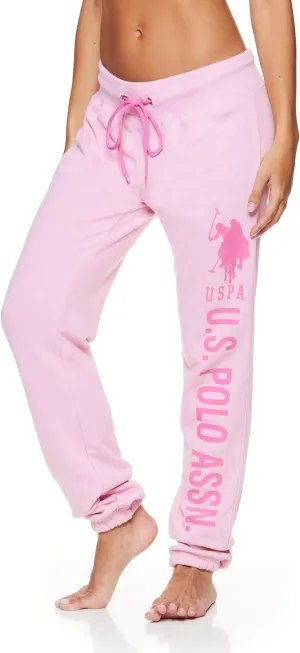 U.S. Polo Assn. Womens Sweatpants - Women Joggers Sweats with Logo Print - French Terry Poly-Cotton