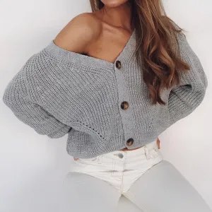 V Neck Knitted Cardigan