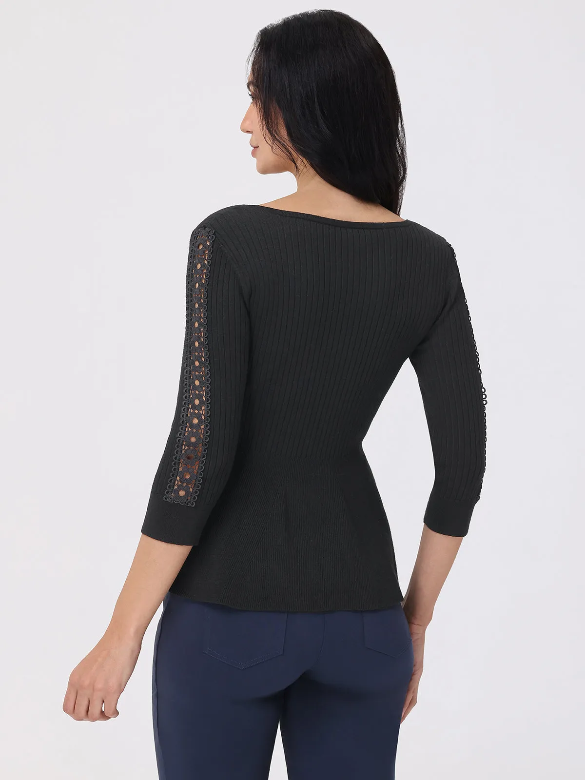 V-Neck Peplum Sweater