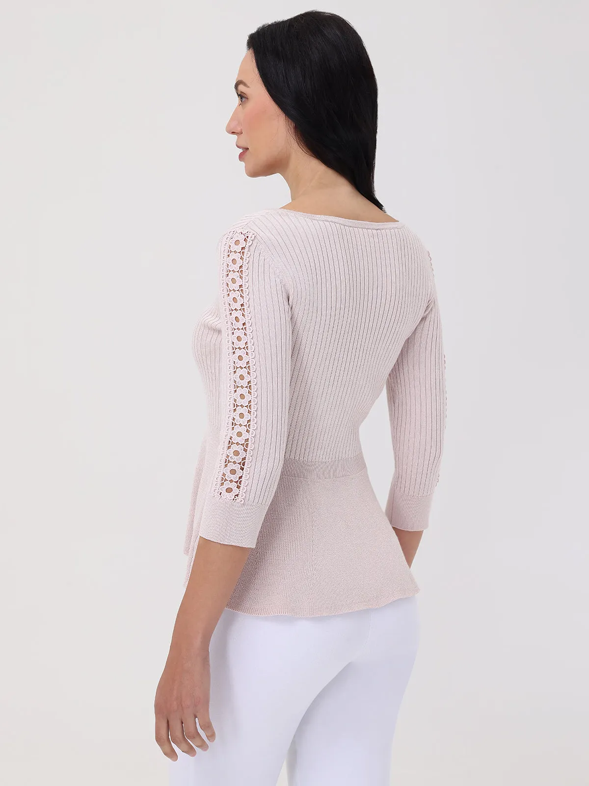 V-Neck Peplum Sweater
