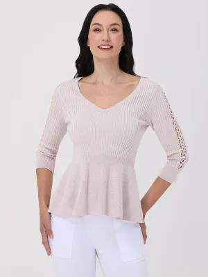 V-Neck Peplum Sweater