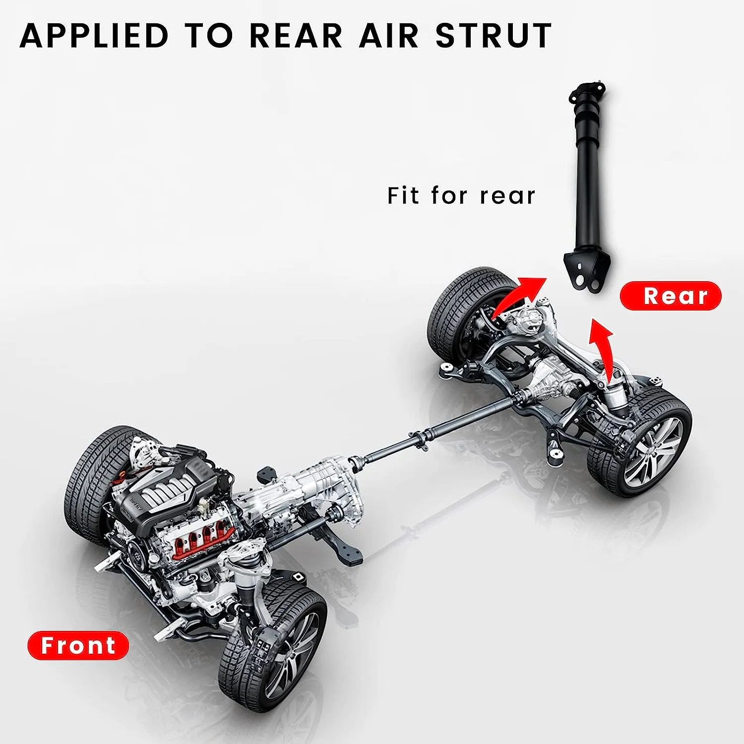 Vigor Rear Air Shock Absorber Compatible with Benz W164 ML320 ML350 ML500 ML550 ML63 AMG Car Air Strut, OEM Number 1643201531, 1643201631, 1643202431