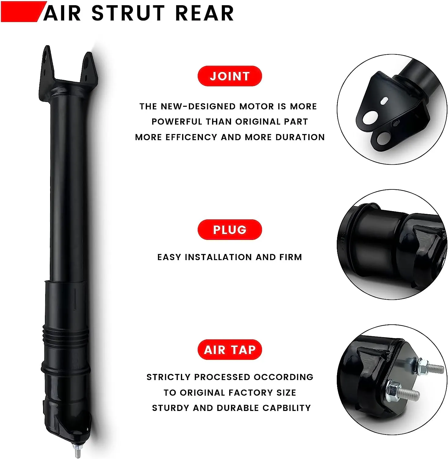 Vigor Rear Air Shock Absorber Compatible with Benz W164 ML320 ML350 ML500 ML550 ML63 AMG Car Air Strut, OEM Number 1643201531, 1643201631, 1643202431
