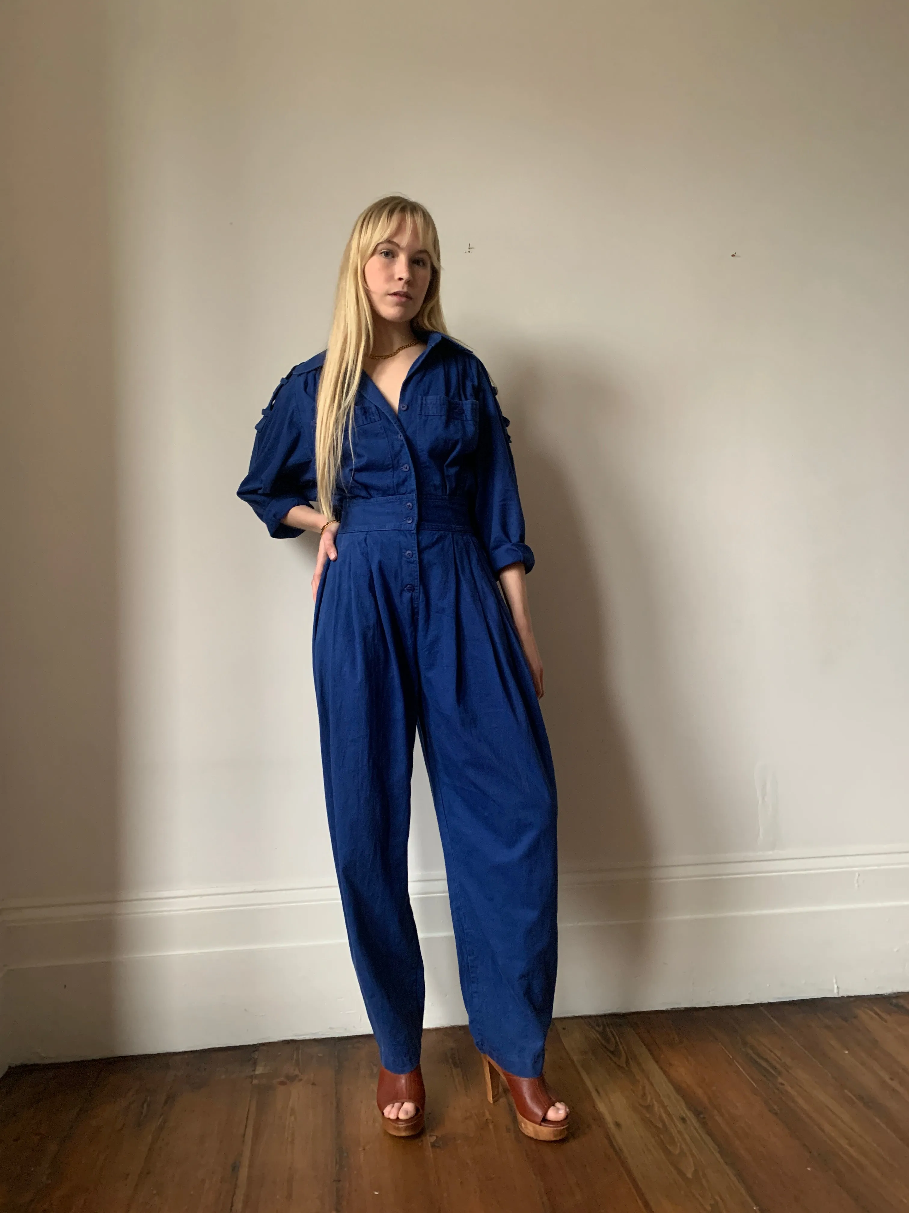 Vintage cotton utility style boilersuit