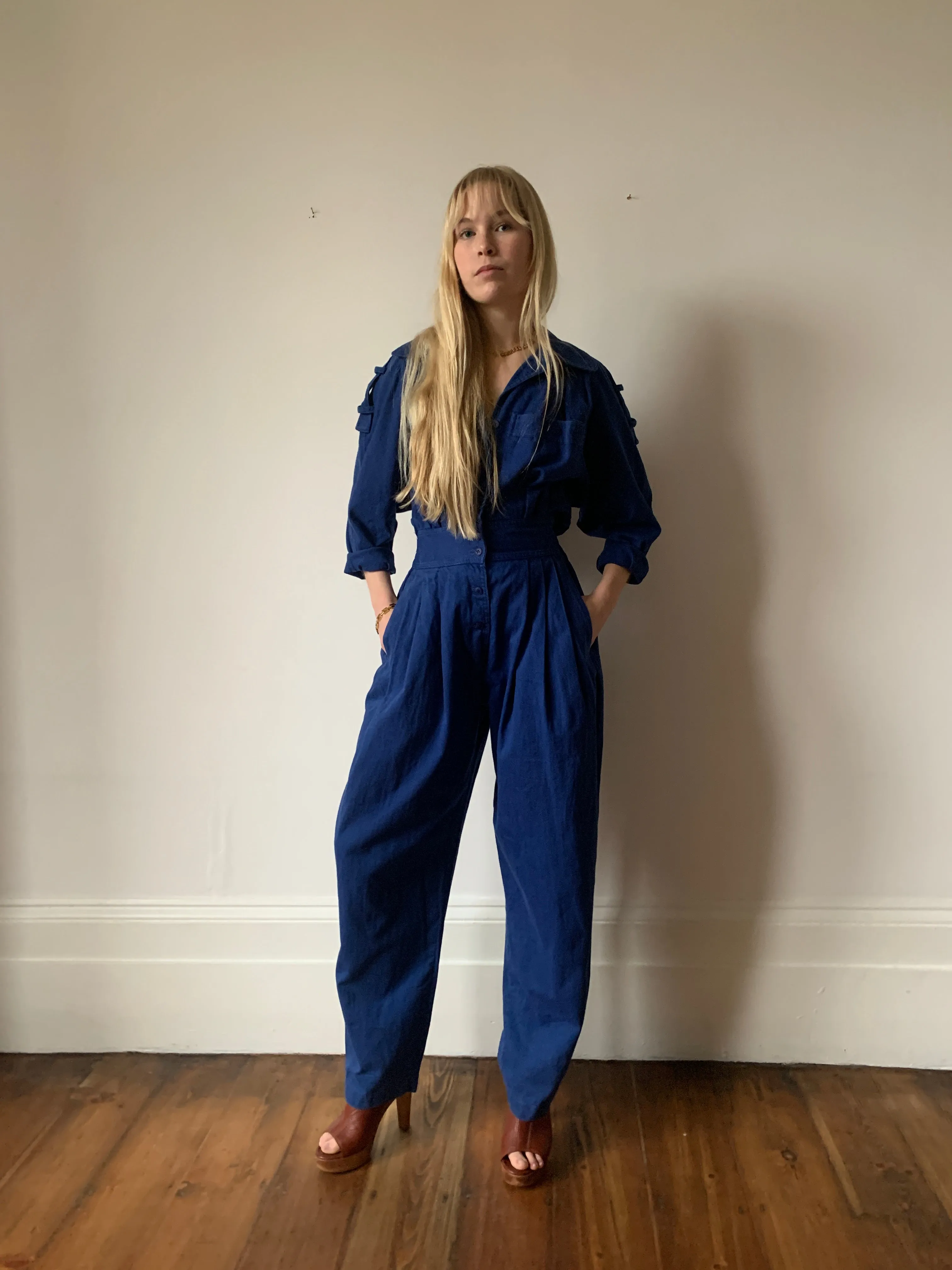 Vintage cotton utility style boilersuit