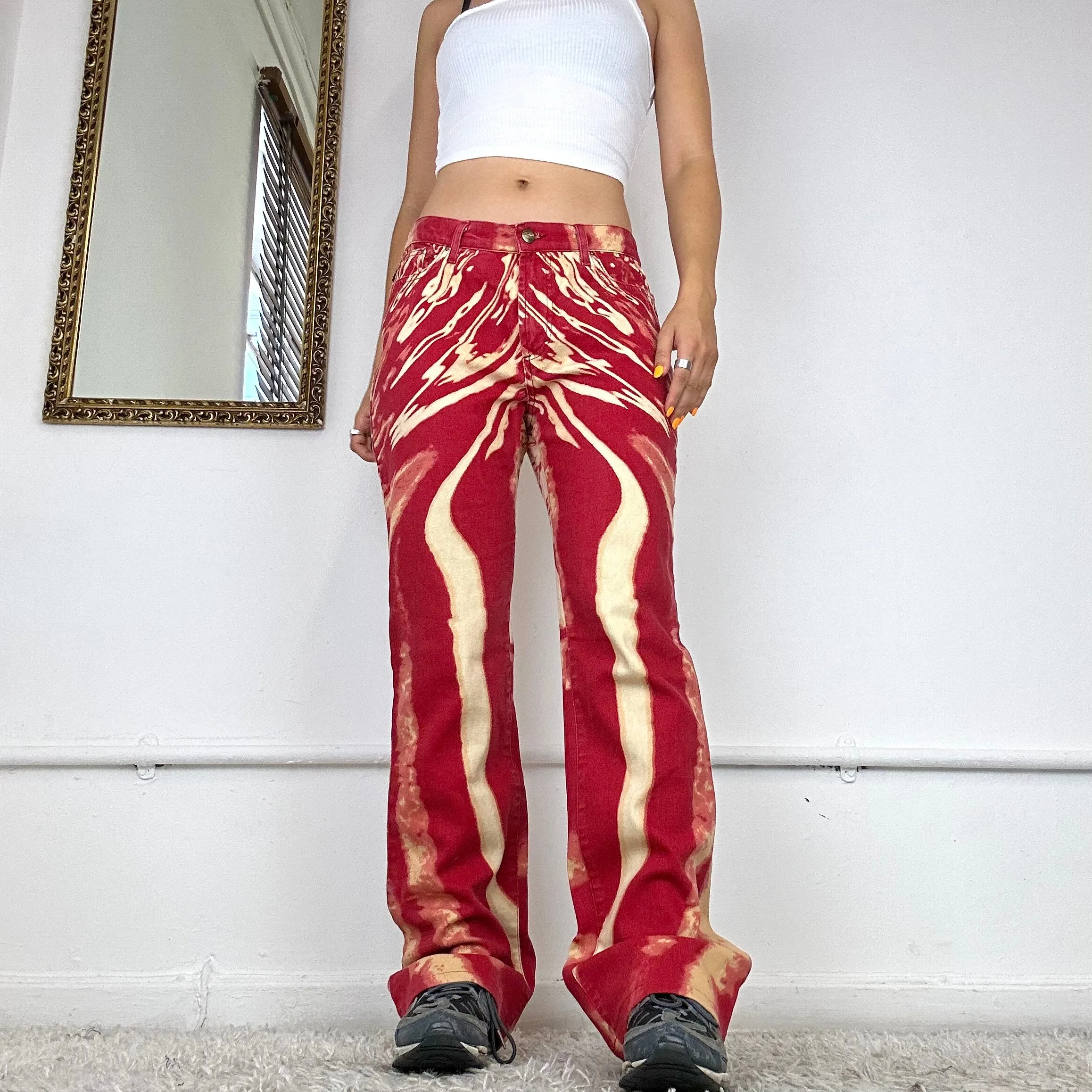 vintage just cavalli patterned trousers