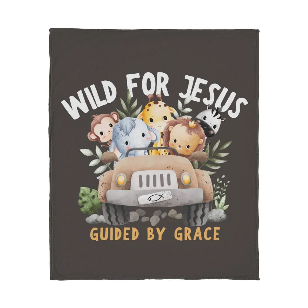 WILD FOR JESUS FLEECE BLANKET - COZY JUNGLE ADVENTURE IN FAITH