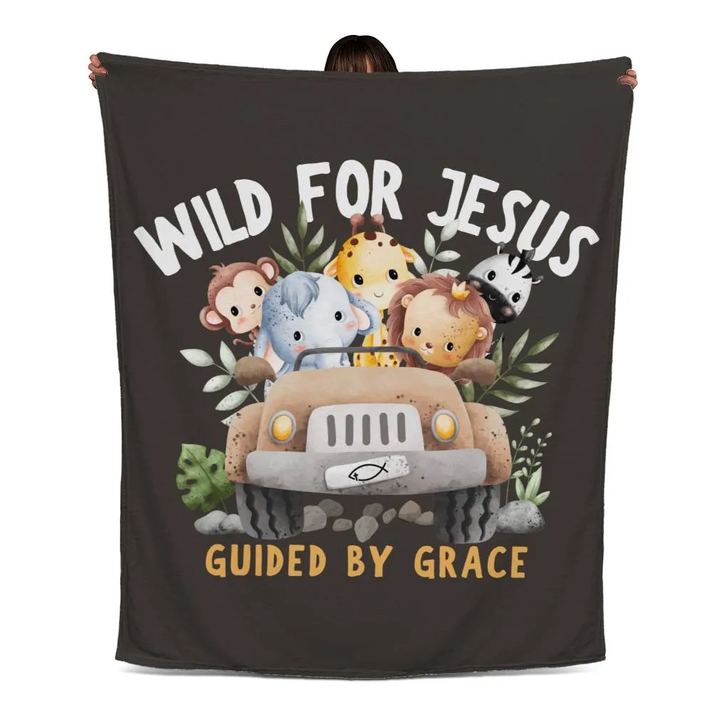 WILD FOR JESUS FLEECE BLANKET - COZY JUNGLE ADVENTURE IN FAITH