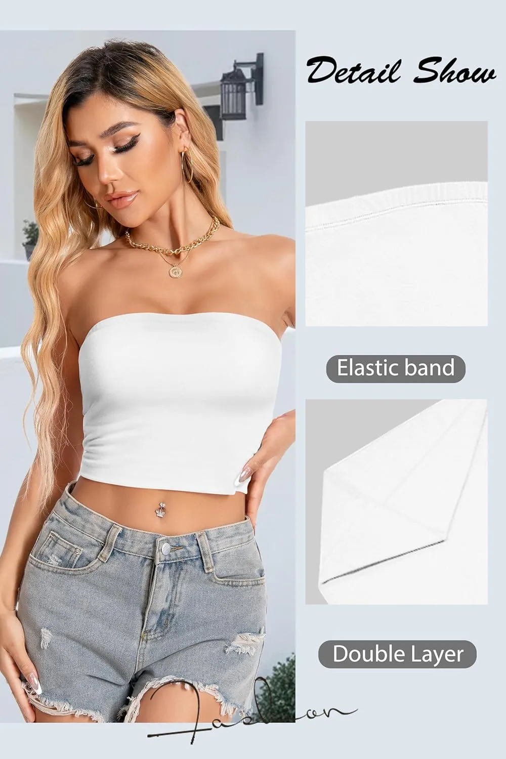 Women Tube Tops Strapless Shirt Summer Outfits Bandeau Basic Crop Top Y2k Going Out