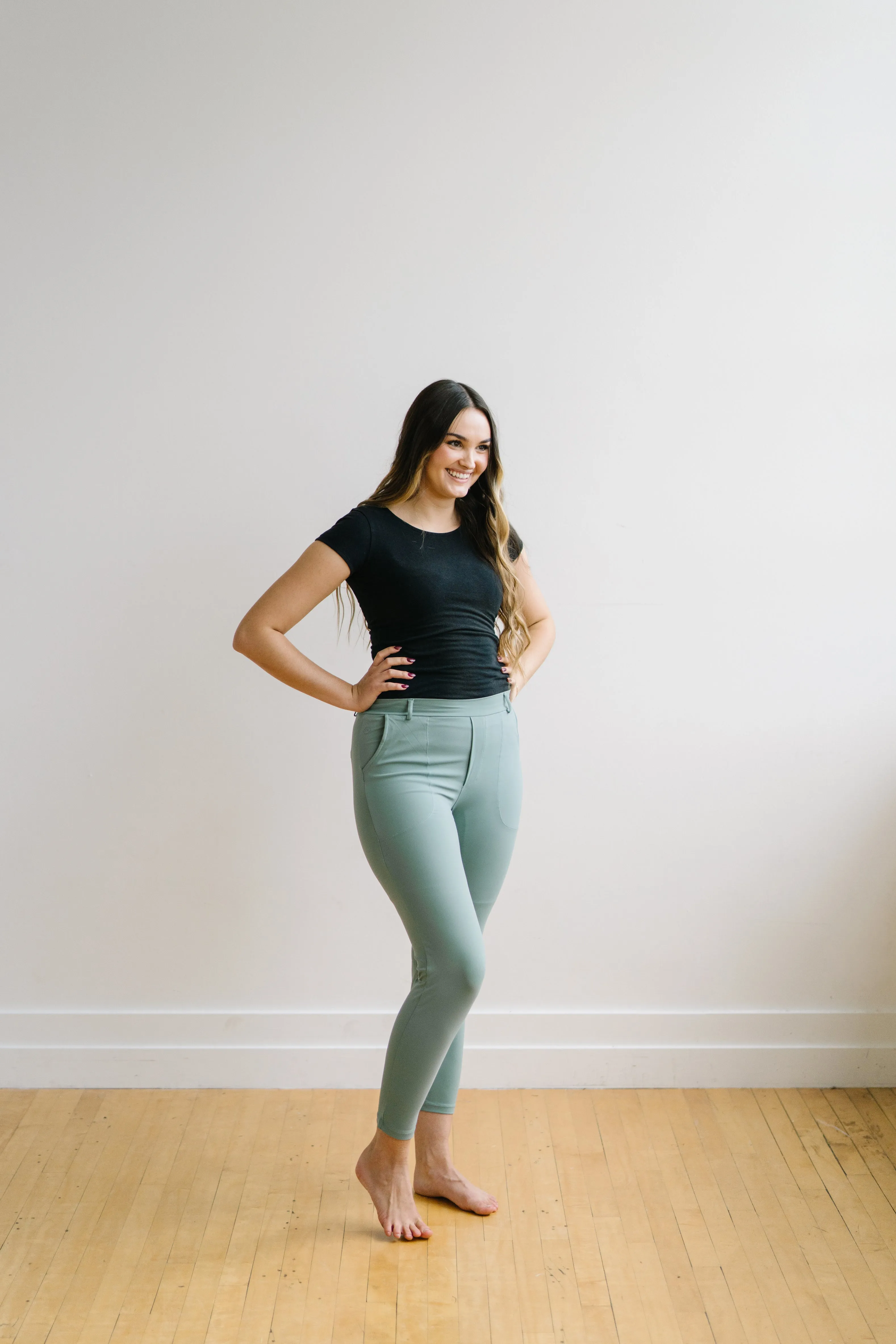 Work Hard Play Hard Trousers - Sage | MT LUXE