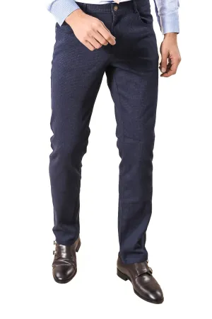 WSS Slim Fit 5 Pockets Navy Blue Men Pants  - Singen