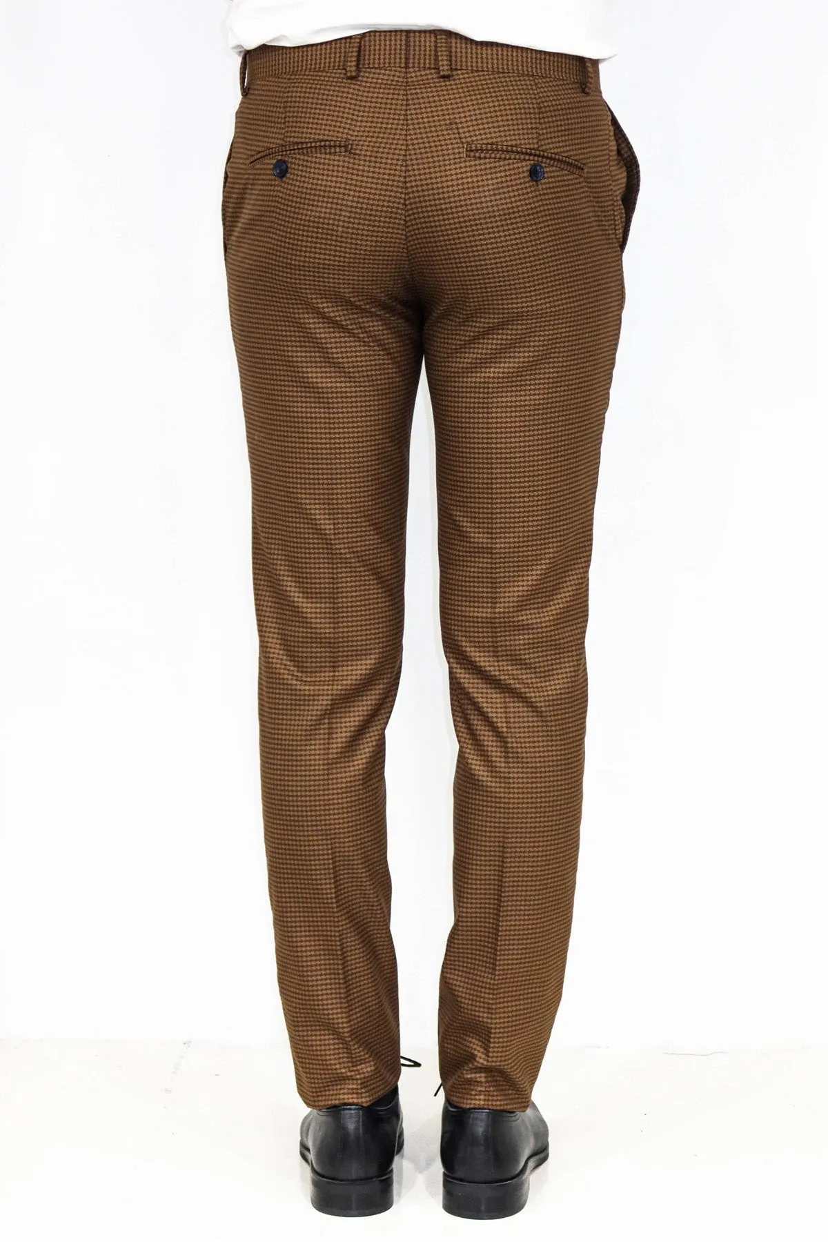 WSS Slim Fit Patterned Brown Men Pants  - Singen